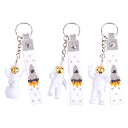 3 pcs astronaute porte-clés mignon espace porte-clés pour sac à dos portefeuille voiture porte-clés décoration enfants espace cotillons