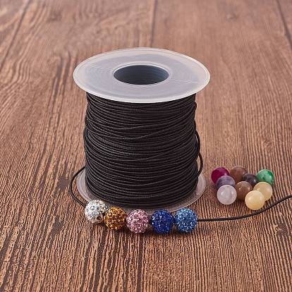 2Rolls 2 Colors Round Elastic Cord Wrapped by Nylon Thread, 0.8mm, about 54.68 yards(50m)/roll