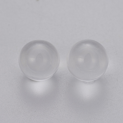 Natural Quartz Crystal Beads, Rock Crystal Beads, Gemstone Sphere, Round, No Hole/Undrilled