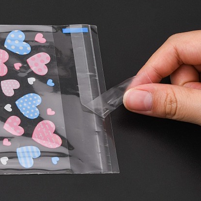 Пластиковые целлофановые мешки прямоугольные, для выпечки упаковки, Сердце Pattern