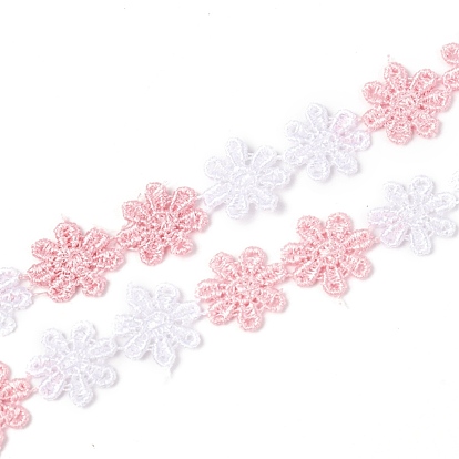 Bordures en dentelle de polyester à fleurs de marguerite, ruban de couture appliqué brodé, pour la couture et la décoration artisanale
