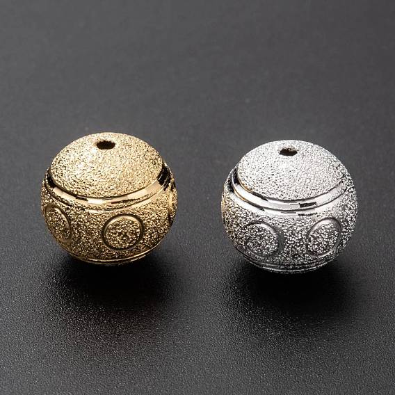 Brass Beads, Long-Lasting Plated, Round