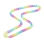 Collares personalizados de cadena de bordillo de acrílico arcoíris, cadenas de gafas, cadenas de bolsos, con cierres de pinza de langosta de plástico