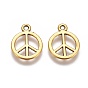 Tibetan Style Alloy Charms, Lead Free and Cadmium Free, Peace Sign