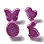 Easter Themed PET Plastic Cookie Cutters, with Iron Press Handle, Egg, Chick, Butterfly & Rabbit
