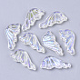 Colgantes de cristal transparente, color de ab chapado, alas de mariposa