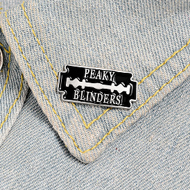 Stylish Peaky Blinders Alloy Lapel Pin with Enamel Coating and Blade Design