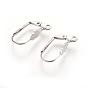 304 Stainless Steel Leverback Earring Findings, with Loop, 18.5x10mm, Pin: 0.7mm, Hole: 2mm
