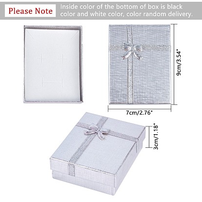 Valentines day gifts paquetes de cartón colgantes collares cajas, con bowknot fuera y esponja por dentro, para collares y colgantes, Rectángulo