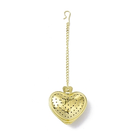 Heart Loose Tea Infuser, with Chain & Hook, 304 Stainless Steel Mesh Tea Ball Strainer