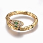 Micro cuivres ouvrent zircone cubique anneaux de manchette, anneaux ouverts, plaqué longue durée, serpent, colorées