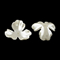 3-Petal Flower ABS Plastic Imitation Pearl Bead Caps, 35x38x12mm, Hole: 2mm