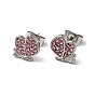 Rhinestone Butterfly Stud Earrings with 316 Surgical Stainless Steel Pins, 304 Stainless Steel Jewelry for Women