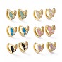 Boucles d'oreilles créoles papillon en zircone cubique transparente avec émail, bijoux en laiton plaqué or véritable 18k pour femmes, sans plomb et sans cadmium