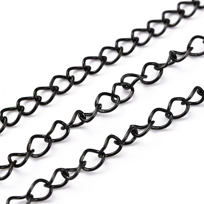 Ion Plating(IP) 304 Stainless Steel Curb Chain, Soldered, with Spool, Oval