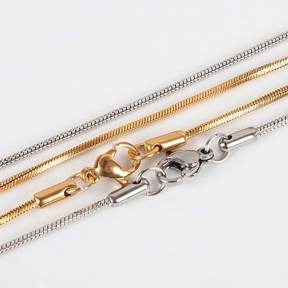304 fabricación de collares de cadena de serpiente de acero inoxidable, con cierre de langosta, 17.7 pulgada (450 mm)