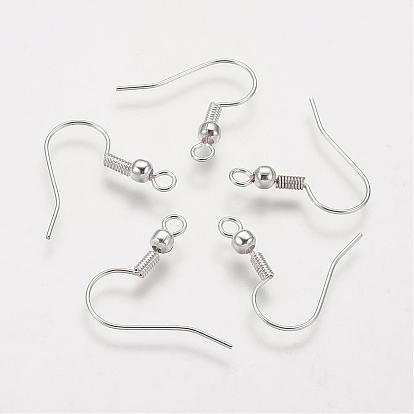 Brass Earring Hooks, Ear Wire, with Horizontal Loop, 19mm, Hole: 1.5mm, 21 Gauge, Pin: 0.7mm