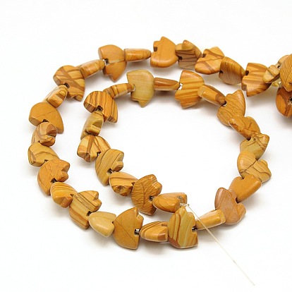 White Bear Natural Picture Jasper Beads Strands, 10.5x14~15x6~7mm, Hole: 1mm, about 39pcs/strand, 14 inch