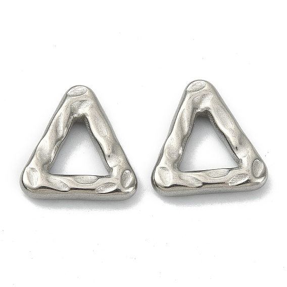 304 Stainless Steel linking Rings, Hammered, Triangle