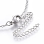 304 Stainless Steel Pendant Necklaces, with Cubic Zirconia, Butterfly