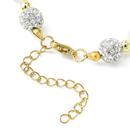 Bracelet de perles rondes en pierre de lune synthétique, hématite et perles en plastique