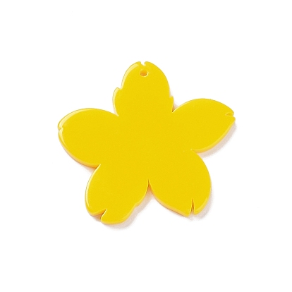 Pendentifs en acrylique opaque imprimé, fleur