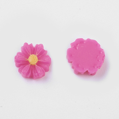 Resin Cabochons, Flower, 9x8x3mm