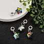 Tibetan Style Alloy Large Hole European Dangle Charms, with Electroplated Glass Star Charms, 26mm, Hole: 5mm