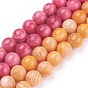 Chapelets de perles de coquillage, ronde, teint