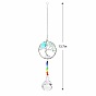 Big Pendant Decorations, Hanging Sun Catchers, Chakra Thme K9 Crystal Glass, Flat Round with Tree of Life
