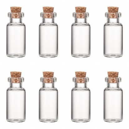 Стеклянные бутылки стеклянные фляги, с пробкой, бутылка желаний, шарик контейнеры, прозрачные, 35x16 мм, емкость: 6 мл (0.2 жидких унций)