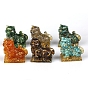 Resin Tiger Display Decoration, with Gold Foil & Gemstone Chips inside Statues for Home Office Decorations