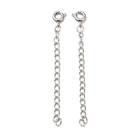 304 Stainless Steel Curb Chain Extender, End Chains, with Spring Ring Clasp