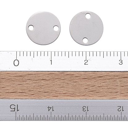201 Stainless Steel Links Connectors, Manual Polishing, Flat Round