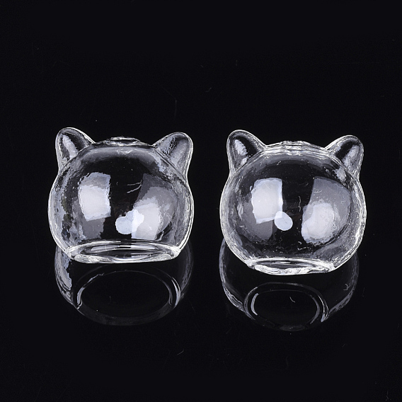 Gatito hecho a mano perlas de globo de vidrio soplado, cabeza de gato