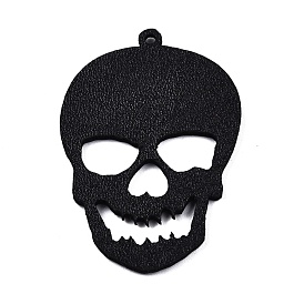 Halloween Theme Imitation Leather Pendant, Skull