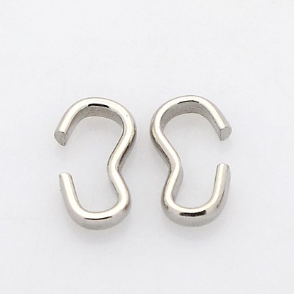 304 Stainless Steel Quick Link Connectors, Chain Findings, Number 3 Shaped Clasps, 8x4x1mm