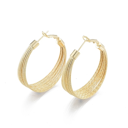 Brass Multi-sting Wrapped Hoop Earrings for Women