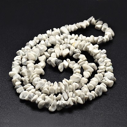 Chip Natural Howlite Beads Strands, 5~8x5~8mm, Hole: 1mm, 34 inch