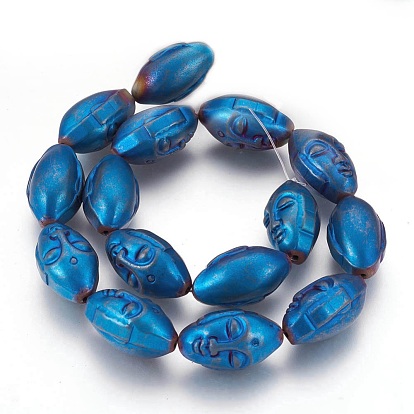 Electroplated Non-magnetic Synthetic Hematite Beads Strands, Buddha Head