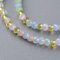 Transparent Glass Beads Strands, Faceted Rondelle