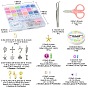 DIY Heishi Surfer Bracelet Making Kit, Including Smile Face Acrylic & Plastic Star & Polymer Clay Disc & Natural Shell Beads, Cross & Leaf & Clover & Helm Alloy & Iron Pendants, Scissors, Tweezers