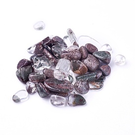 Natural Lodolite Quartz Beads, Undrilled/No Hole, Chips