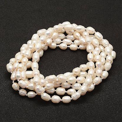 Colliers en perles naturelles, riz