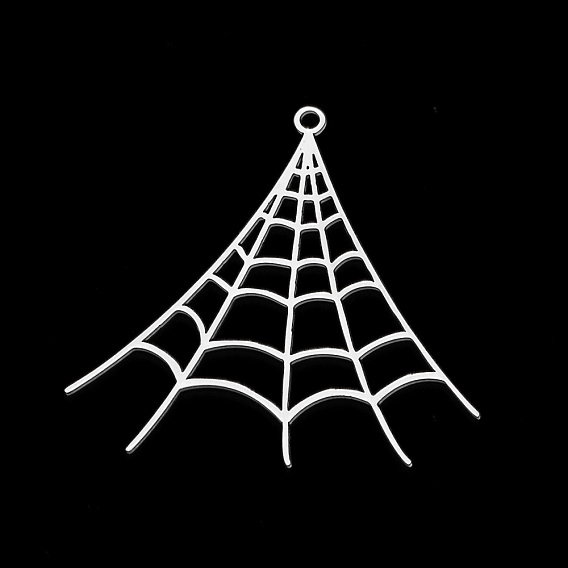 201 Stainless Steel Pendants, Laser Cut, Spider Web