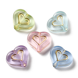 Transparent Acrylic Beads, Heart