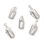 316 Stainless Steel Pendant Cabochon Settings, Open Back Settings, Rectangle
