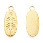 201 Stainless Steel Pendants, Oval with Tree