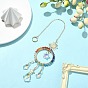Chakra Gemstone Beads Star/Moon/Heart/Ring Pendant Decorations, Hanging Suncatchers, with Glass Teardrop Charm, for Home Decorations, Sun & Star