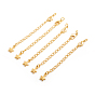 Brass Chain Extender, with Curb Chains and Lobster Claw Clasps, Long-Lasting Plated, Star